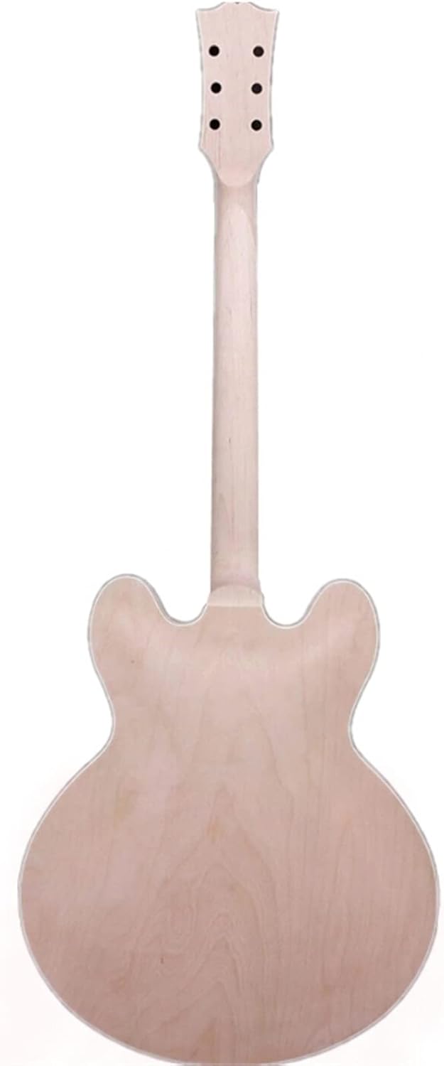 DIY Electric Guitar Kit Unfinished Electric Guitar 1set Guitar Kit Maple Guitar Neck and Guitar Body DIY Hollow Electric Guitar