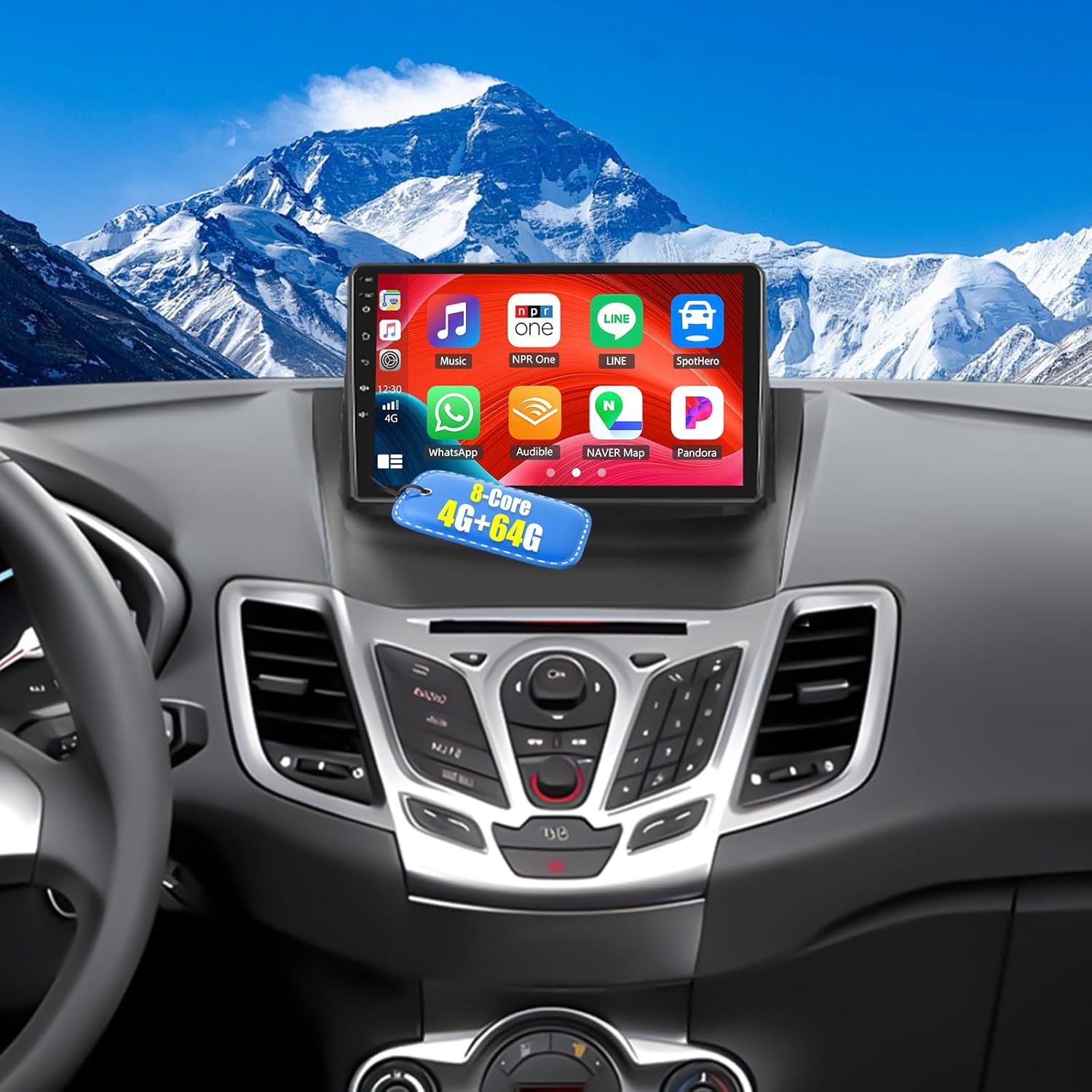 Android 15 8 core 4G+64G Qualcomm Chipset Car Stereo for Ford Fiesta 2009-2014 9 inch Touchscreen with Carplay Android Auto Cool Fan Shaderlab Topics 3D Car Model Display Bluetooth 5.1 Custom UI DSP