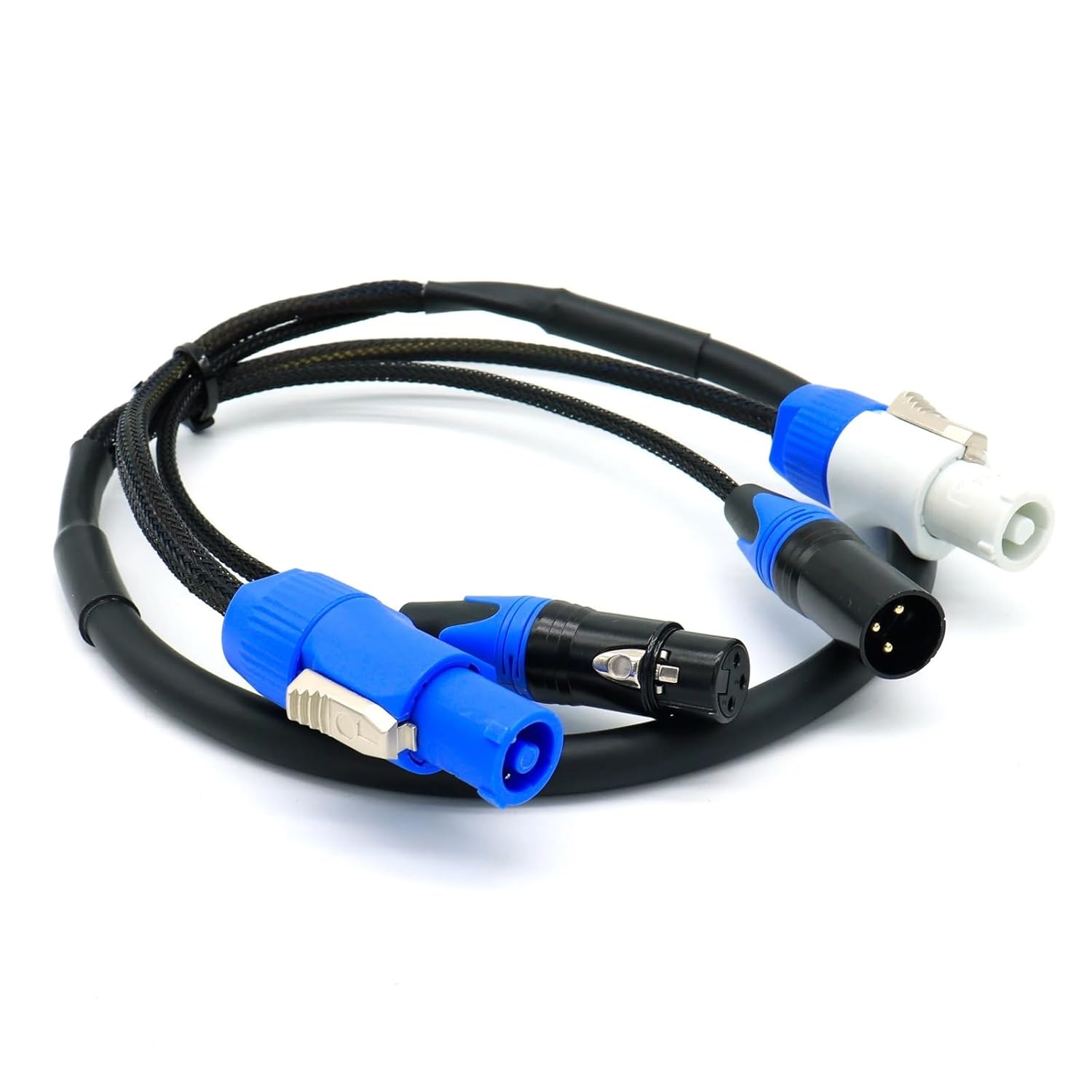 Flexible XLR Combo Cable 1m 1.5m 2m 3m 5m Power Con DMX Combo Cable 3 x 1.5mm² for Stage Lighting Moving Head(5 Meters)