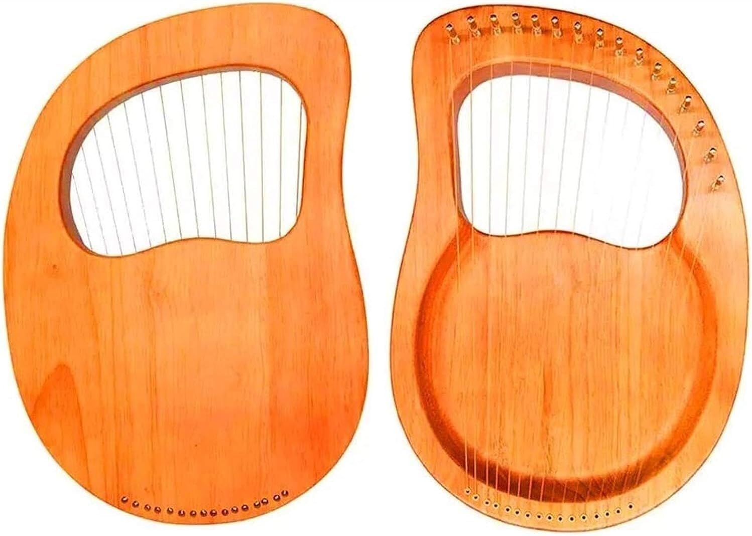 19 Strings Lyre Harp for Kids, Strings Wooden Harp Instrument, Lye Harp with Tuning Wrench, for Beginners Instrument(Color:Green)(Walnut)