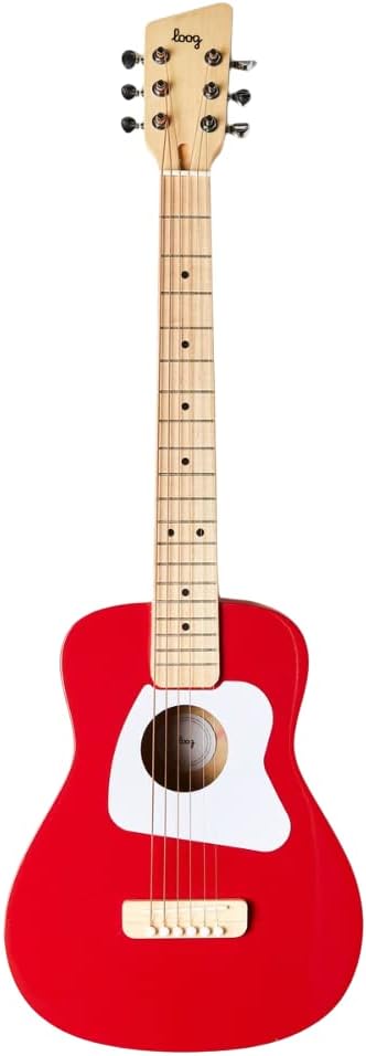 Loog Pro VI Acoustic kids real guitar for Beginners Compact size Ages 9+ Learning app and Lessons included