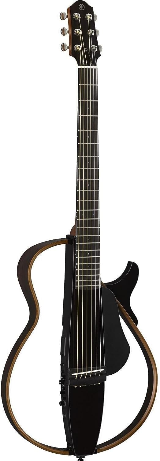 Yamaha SLG200S TBL Steel String Silent Guitar with Hard Gig Bag, Translucent Black