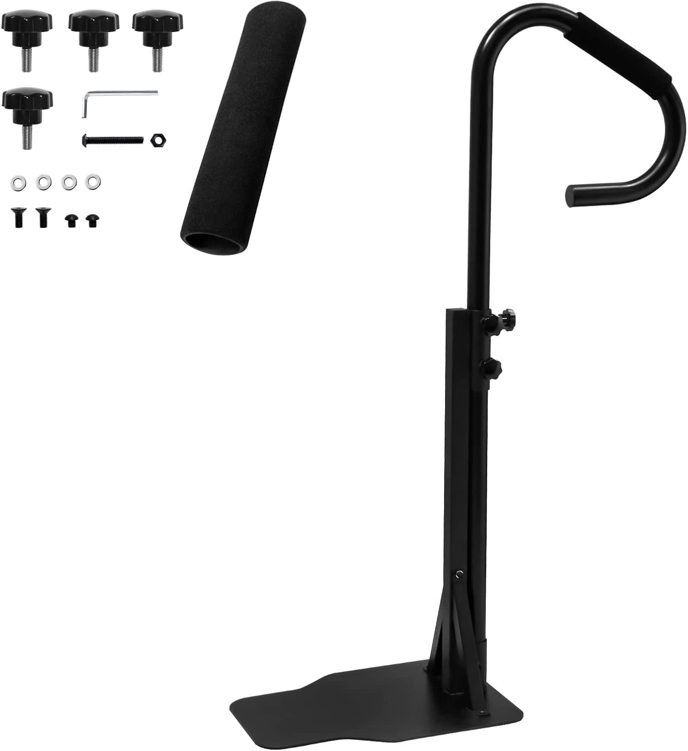 Hot Tub Handrail,57’’ Spa Side Handrail with Slide-Under Mounting Base, Heavy Iron 600 Lbs Load Spa Side Under Mount Rail with Sponge Rubber Grip for Indoor & Outdoor Bath