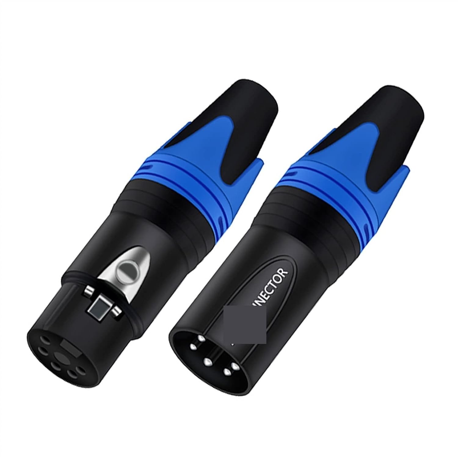 AOKLEY 5 Pin X L R Male Plug Connector Plated 5 Pole Plug Microphone Jack Cable Terminal Audio Connector 10Pcs (Color : 10xF 5P Blue)