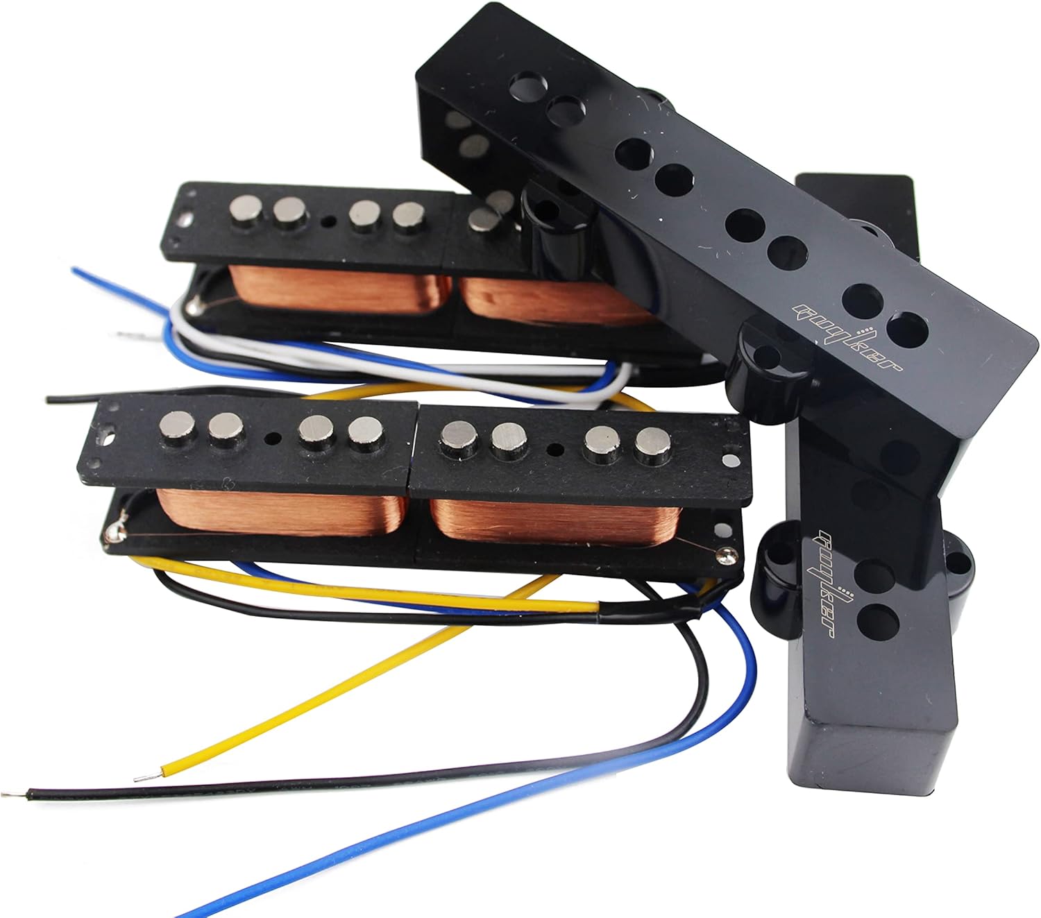 Guyker Vintage Style Bass Guitar Pickup, Alnico Open Style Neck + Bridge Pickups Set Replacement Part for 4 String JB Jazz Electric Bass Guitar