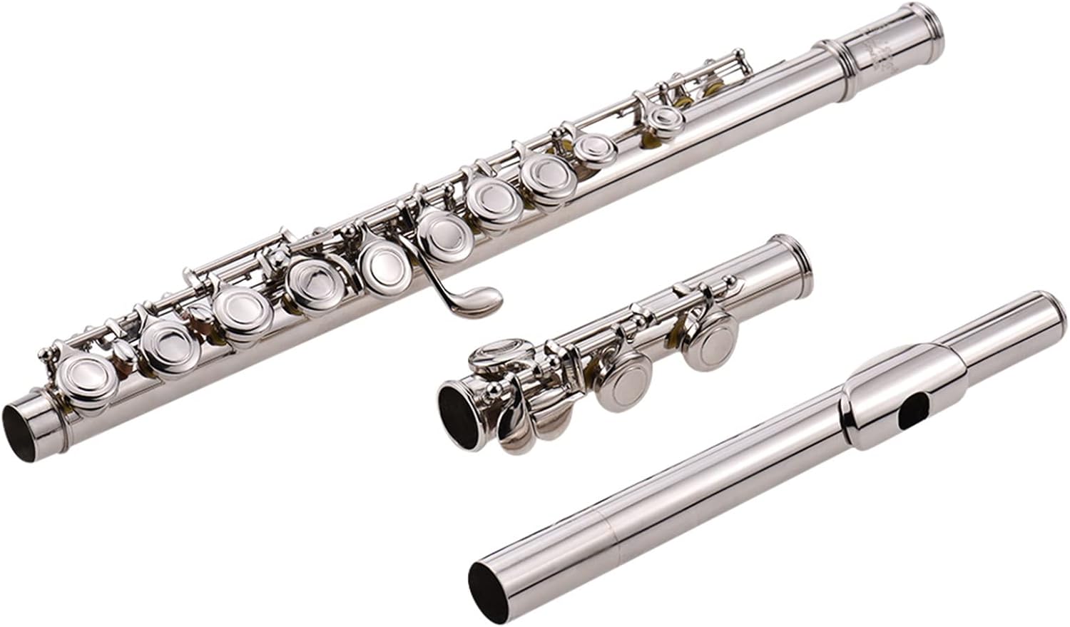 Flutes Woodwind Instrument Flute Silver Plated 16 Holes C Key Cupronickel with Bag
