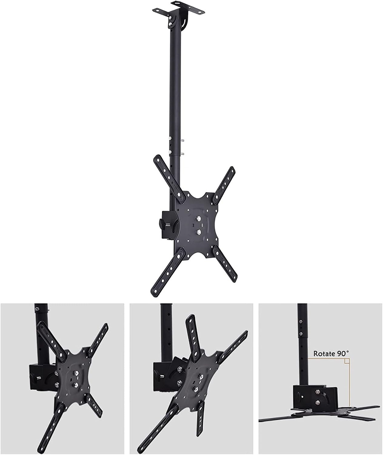 TV Stand tv Wall Mount Adjustable Heigh Ceiling TV Mount Bracket, 90° Tilt TV Bracket, for Most 19-55 Inch LED Screen Display,1m