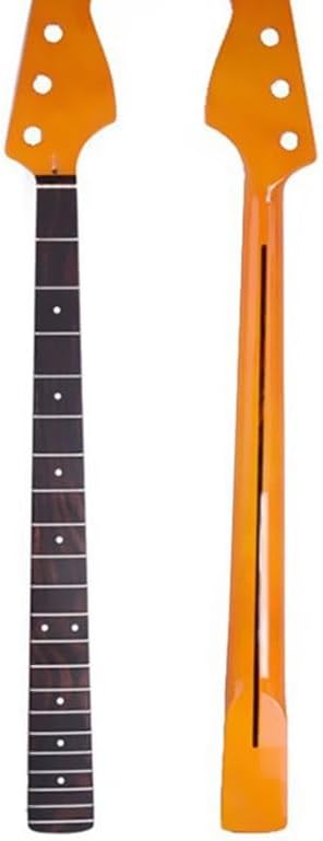 21 Frets Yellow Color Glossy Paint Maple Electric Bass Guitar Neck Rosewood Fingerboard Musical Instrument Accessories