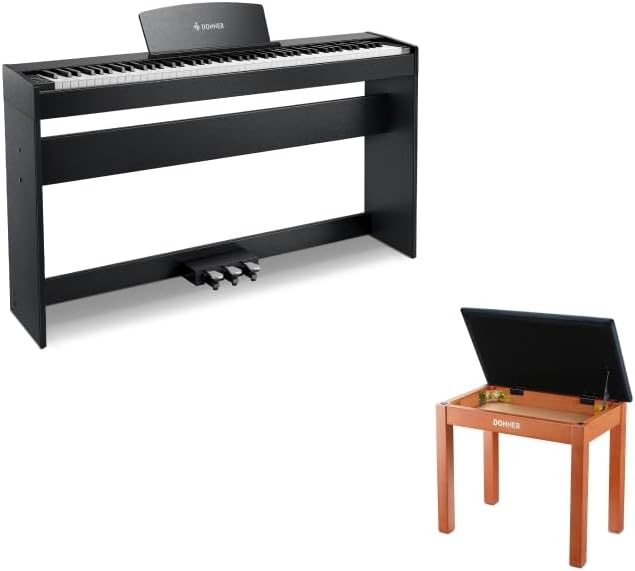 Donner DDP-50 Weighted Digital Piano+Donner Piano Bench with Storage
