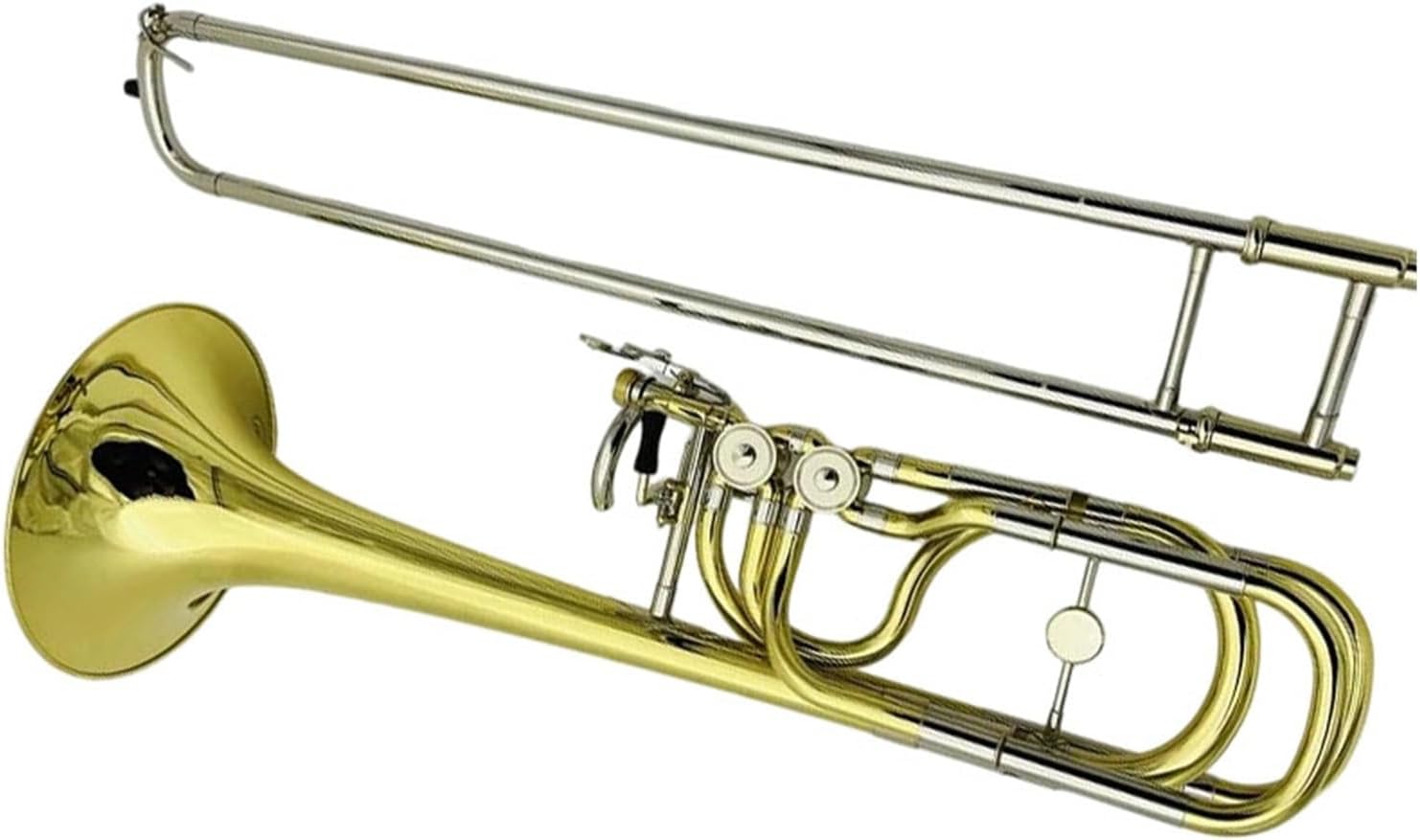 Adult Trombone Instrument Suitable For Beginners Bb/f Brass Plated Double Piston Trombone With Case Accessories