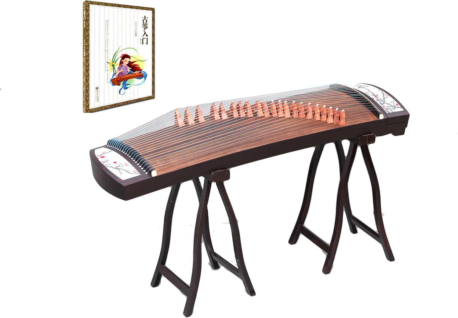 OrientalMusicSanctuary MAESTRO SERIES 2020 Professional Performers' Black Sandalwood Travel Guzheng - INCLUDES COMPREHENSIVE TUTORIAL BOOK AND ETUDES