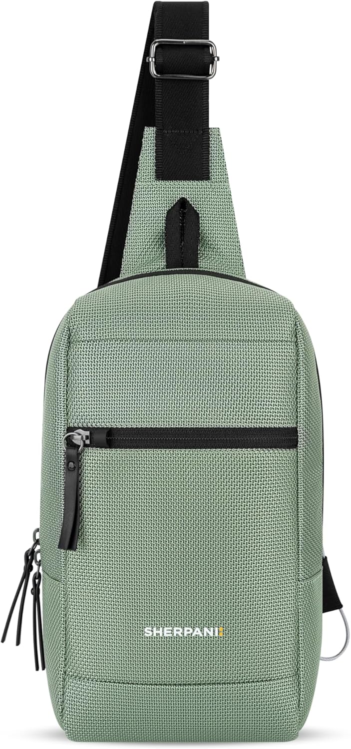 Sherpani Metro, Anti Theft Sling Bag, Sling Backpack, 5L Travel Bag, Shoulder Chest Purse, Crossbody Backpack for Women, Metal Hardware, Travel Gift (Aloe Mist)