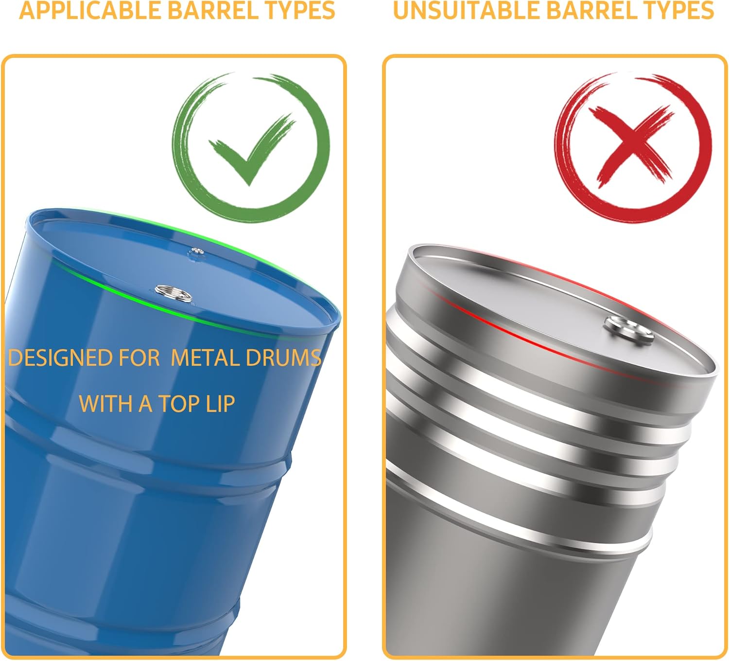 Drum Deheader with Plastic Hand Grip, for Steel Drums, No-Sparking Alloy Copper Blades.