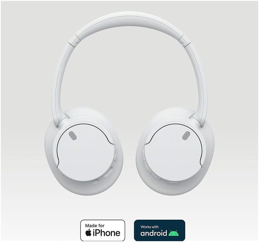 Sony WH-CH720NW Noise Canceling Wireless Bluetooth Headphones - Built-in Microphone - up to 35 Hours Battery Life and Quick Charge - Matte White