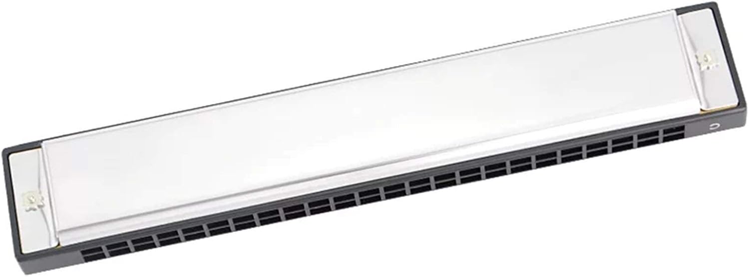 Harmonica 6624P Harmonica 24 Hole Brass Reeds Blues Harp Mouth Organ Key C ABS Comb Music Instruments Silver (Color : Key EB)