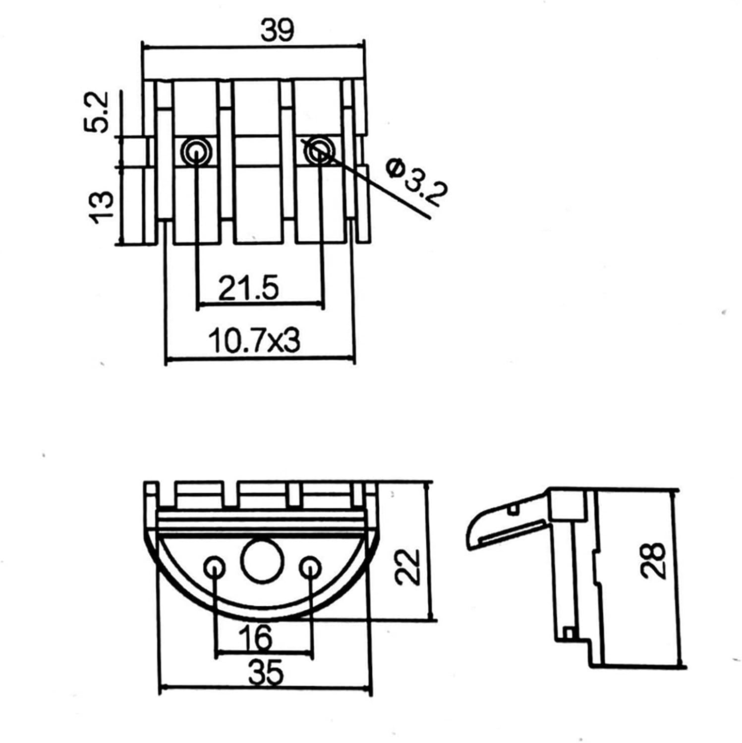 Guitar Bridge 4 String Headless Travel Bass Bridge Black Guitar Replacement Parts