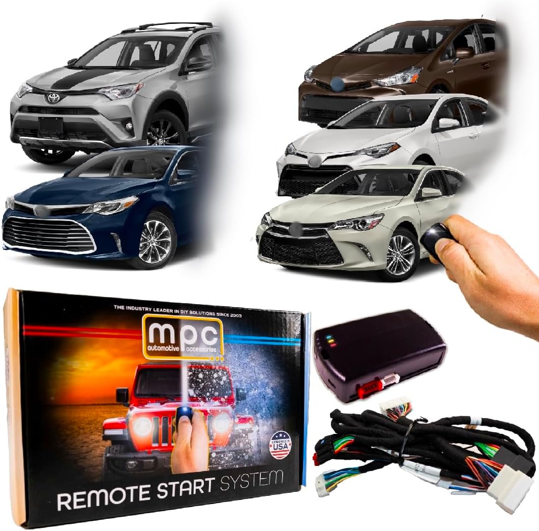MPC Remote Start Kit for Toyota Avalon & RAV4 2013-18 || Camry 2012-17 || Corolla 2014-19 || Prius V 2017-18 || Plug and Play || Lock 3X to Start || Push to Start || Gas
