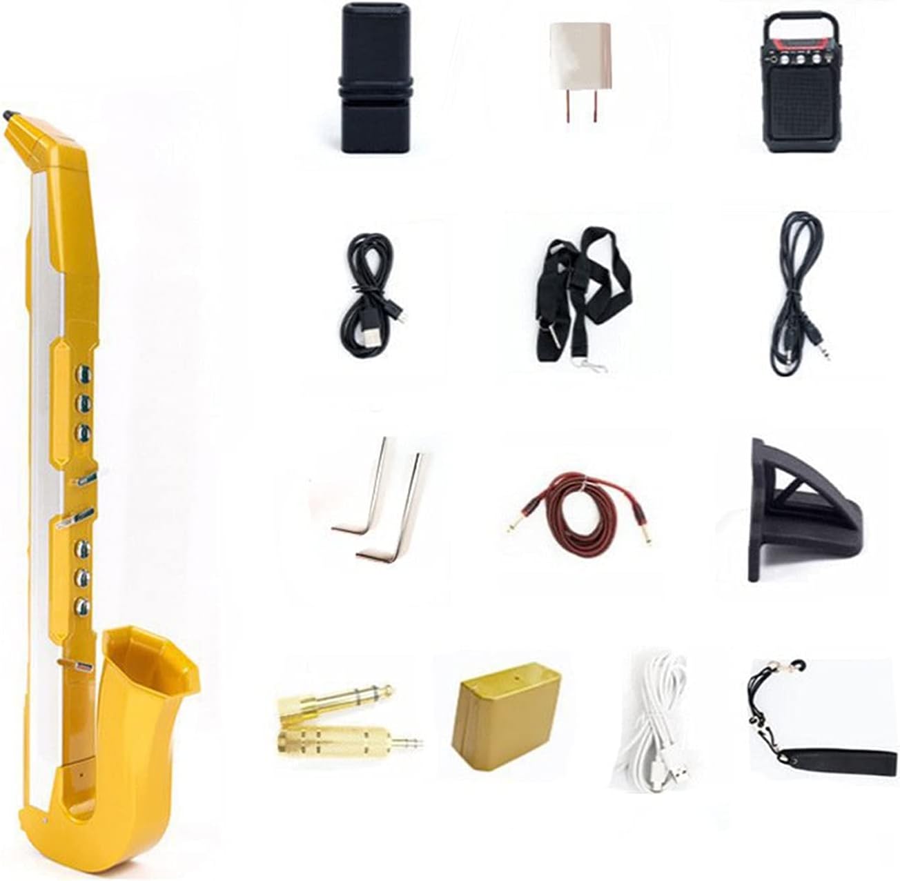 Sax Beginners Kit Digital Saxophone Electronic Saxophone is Suitable for Self-Study Entertainment Leisure and Playing Musical Instruments Wind Instrument (Color : Yellow 1)