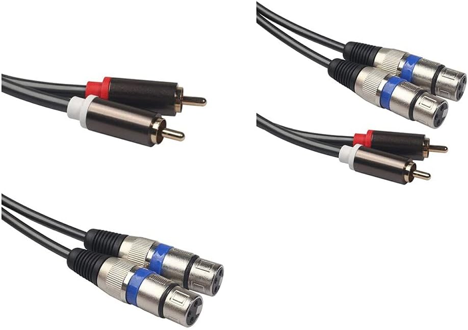 1.5m Jack Male Cable, Used for Dual Gold-Plated Audio Cable, Used for Microphone Mixer Power Amplifier