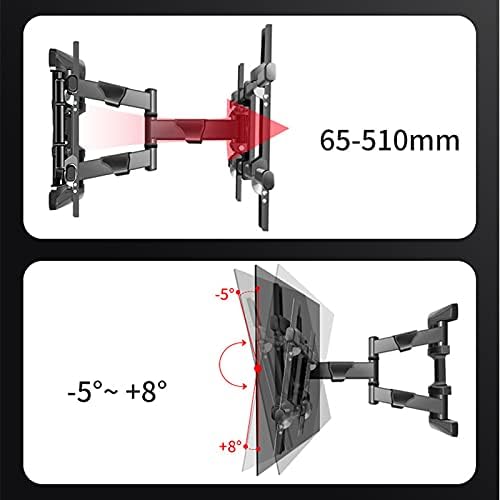 TV Wall BracketTV Mount Full Motion Swivels Extension Tilt Rotation for Most 37-80 Inch TVs, Adjustable TV Wall Mount Bracket with Max 600x400mm Up to 1270 Lbs TV Bracket