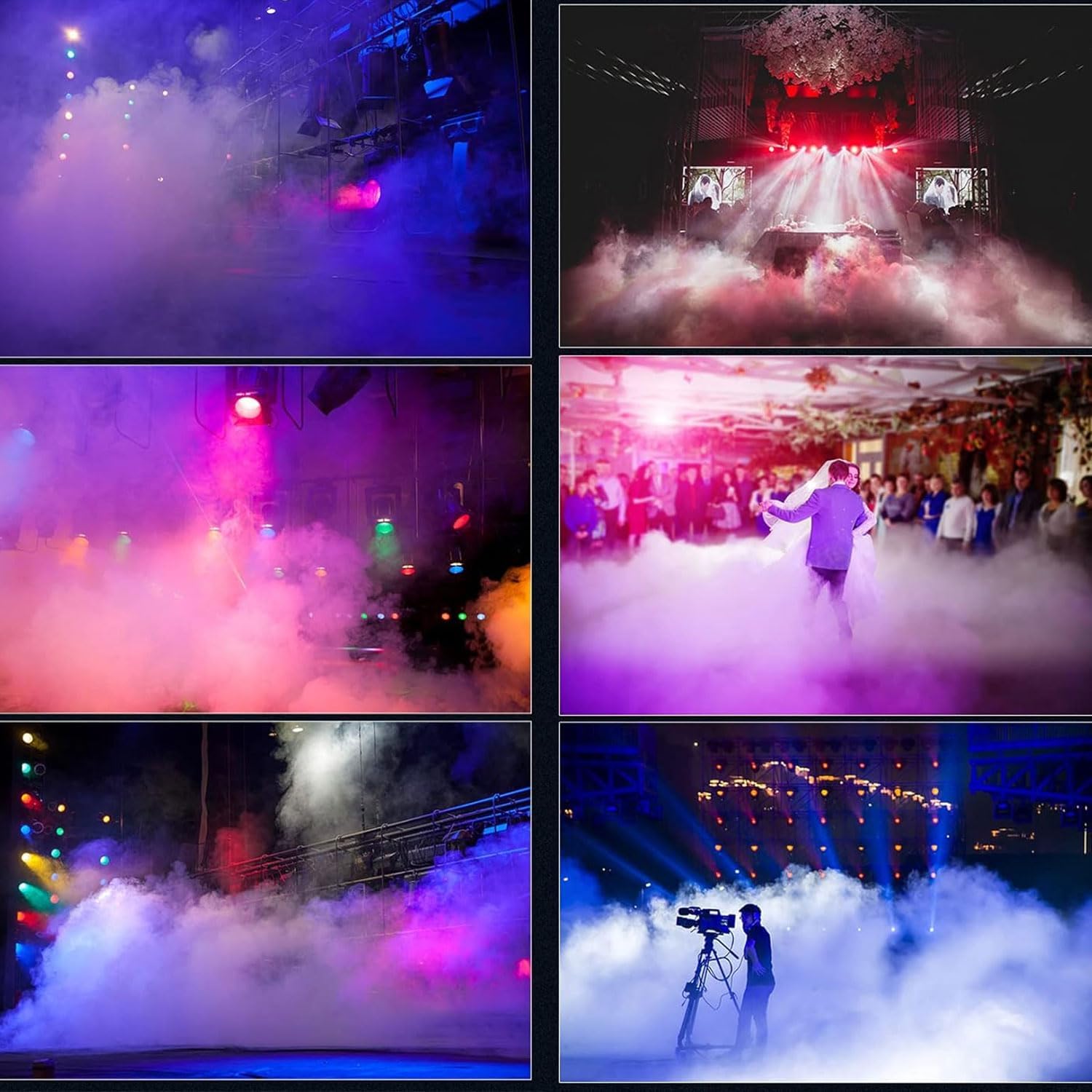 Stage Fog Machine, 600W Dual Mist Hazer with DMX512 Control, No Preheating Required, Fan Angle Adjustable, 3L Oil Drum Capacity Smoke Machine for Stage Wedding Party Club