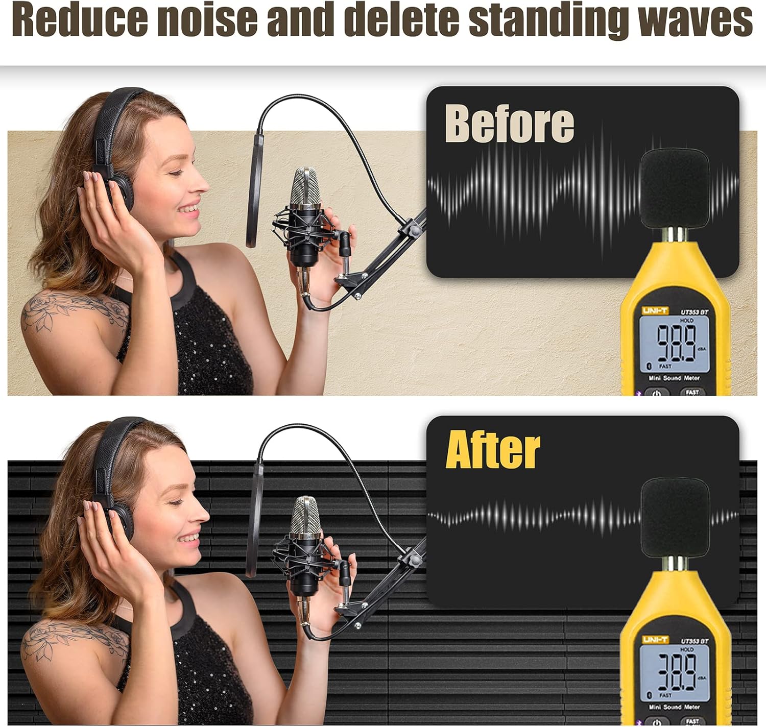 48 Pack Sound Proof Foam Panels for Walls, 12