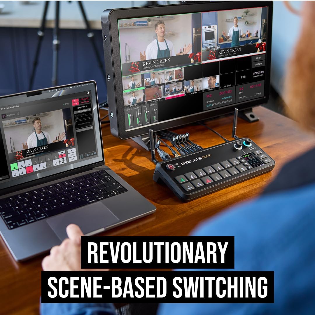RØDE RØDECaster Video – Professional Video Switcher and Audio Interface – Multi-Camera, 6 x Video Inputs (HDMI and USB), 1080p60, Multi-Source Scenes