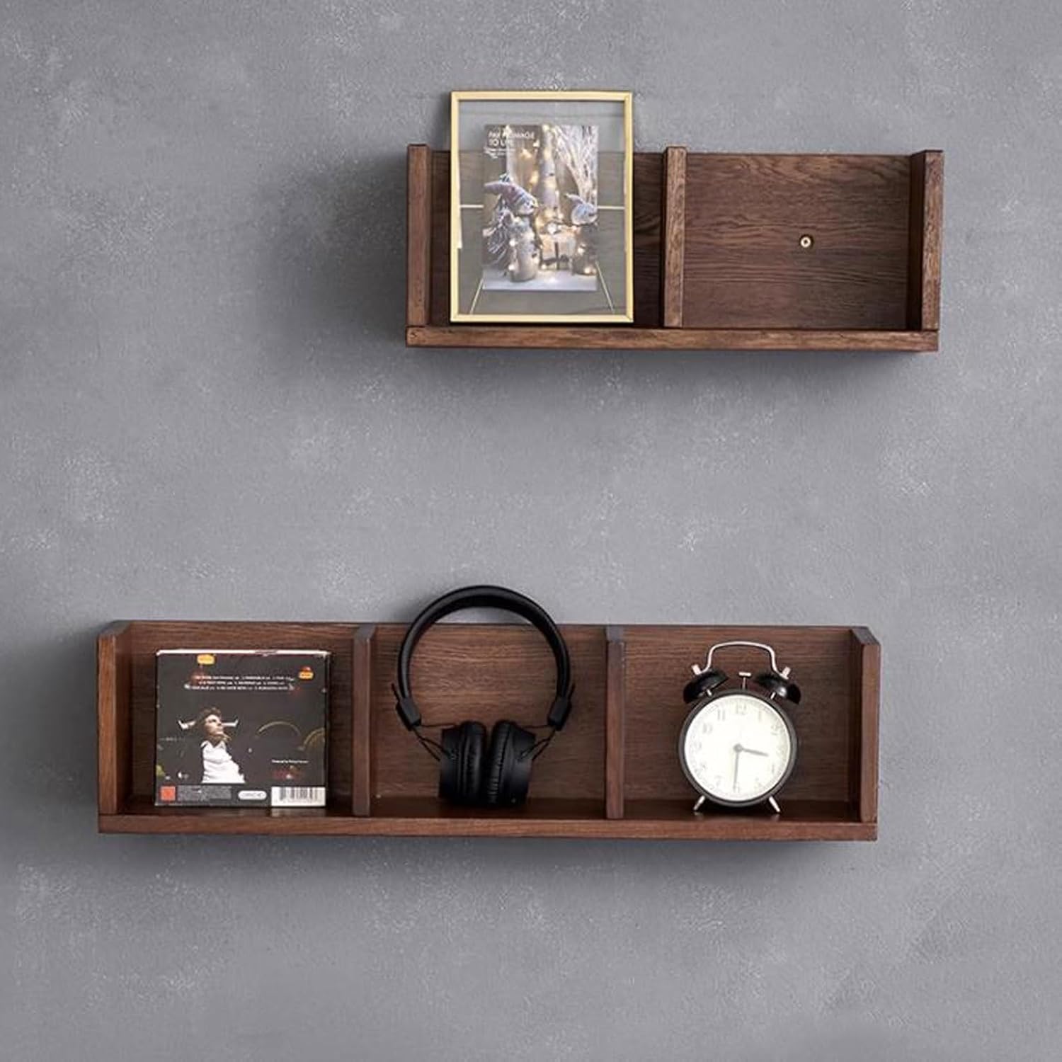 Floating Wall Shelves Rustic Wall Mount Floating Shelves, Cube Multi Grid Display Case Floating Organizer Rack, Farmhouse Style Home Decor for Bathroom, Kitchen, Bedroom, Living Room Shelving Wall Mou