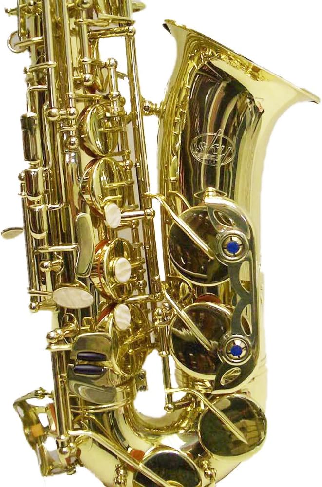 Sky Guarantee Quality Sound E Flat Gold Lacquer Alto Saxophone W High F# Key+Light Weight Case and Extra 10 Reeds (SKYALT101-G)