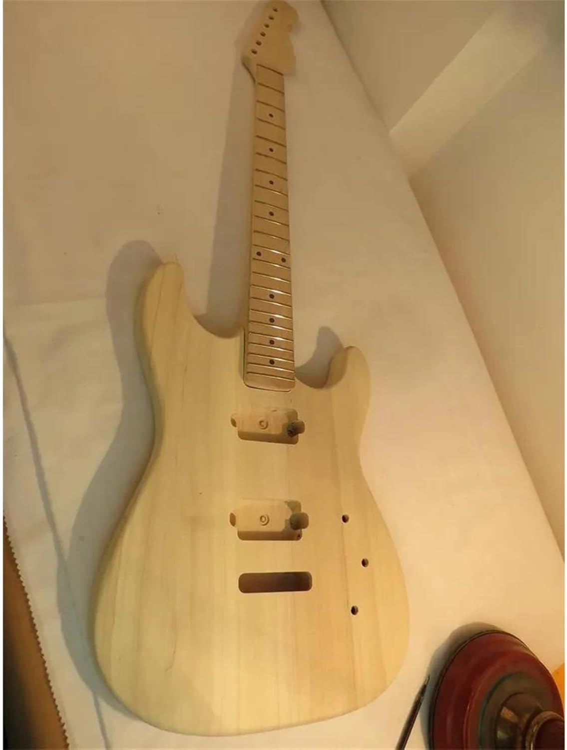 Guitar Body Guitar Replacement Parts Unfinished DIY Electric Guitar Including Guitar Neck And Guitar Body Set Had Been Polished Smoothly