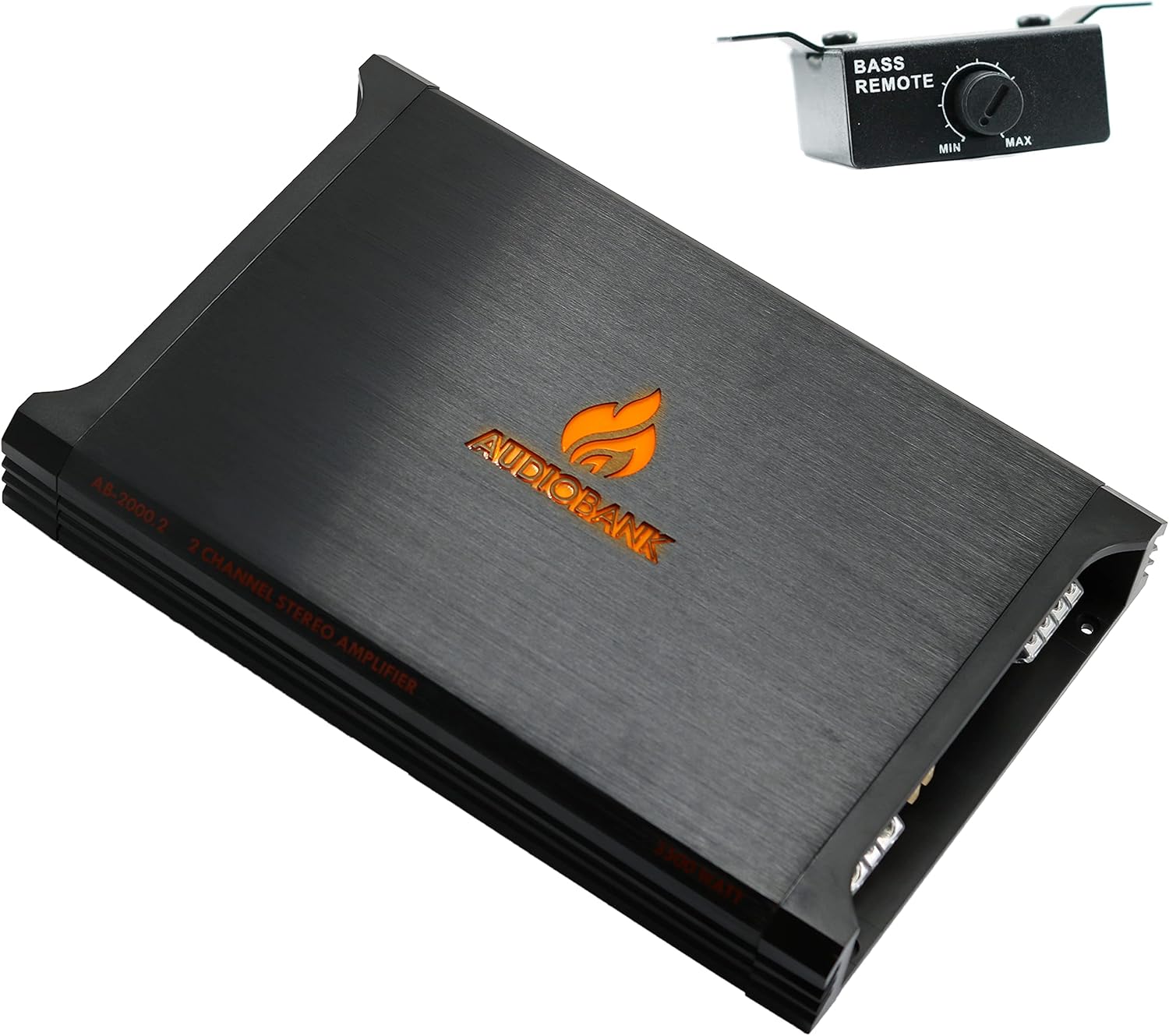 Audiobank AB2000.2 2 Channel 3500 Watt 2 Ohm A/B Class Car Audio Stereo BASS Amplifier with Bass Control, Bridgeable, LED Indicator with Bass Knob Included