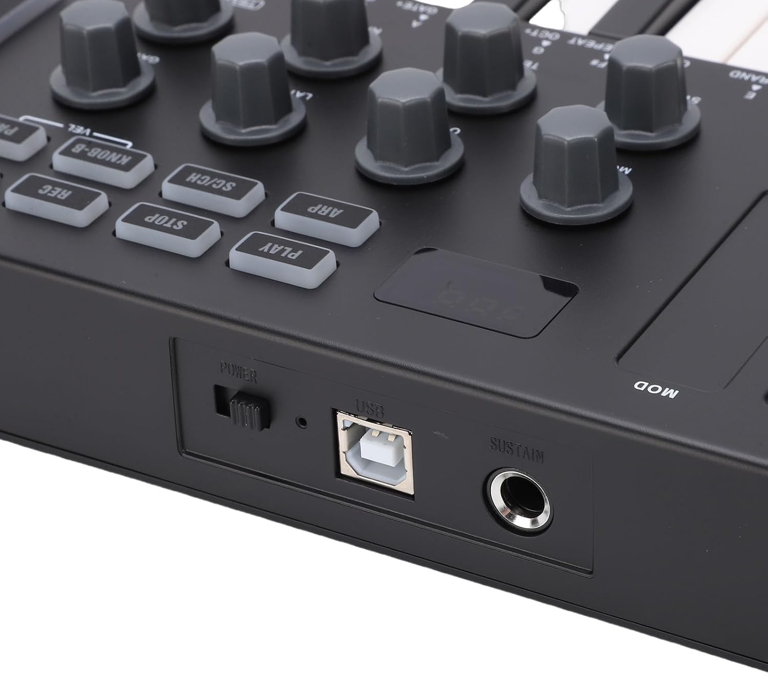 Focket MIDI Keyboard, 25 Force Sensing Keys 8 RGB Backlit Pads 8 Knobs 2 Touch Strips with Wireless Connectivit for Music Production Live FL Studio Cubase Logic Pro X