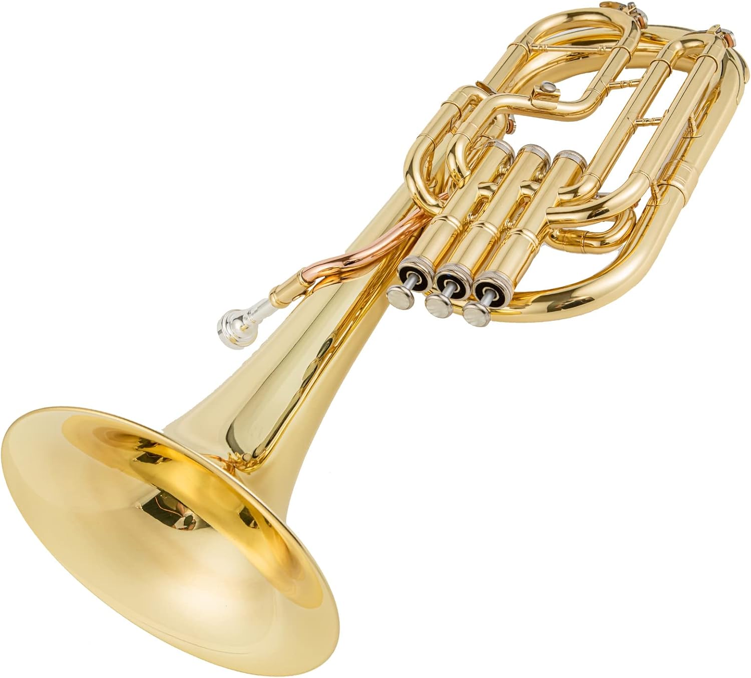 aah-401l alto horn instrument for intermediate players eb alto horn with 3 valves brass bell 10 inch bore 11.65mm silver plated mouthpiece perfect for advancing student musicians