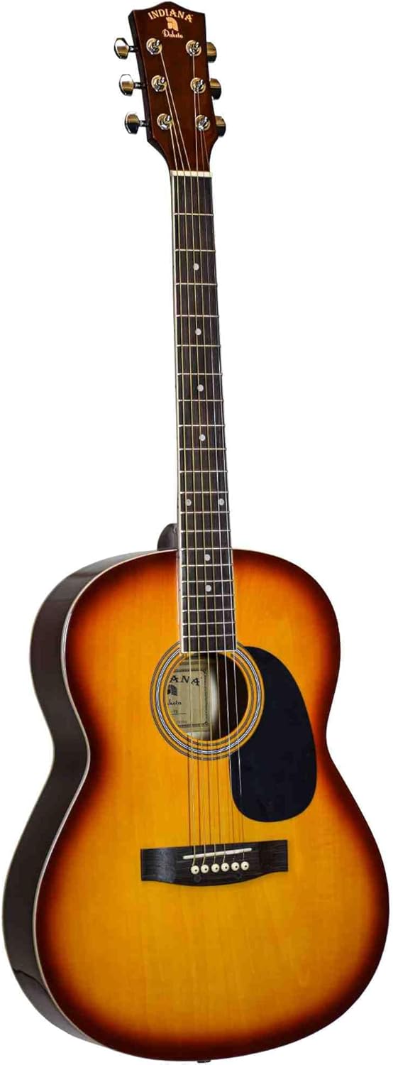 INDIANA 6 String Acoustic Guitar, Right, Tobacco Sunburst (IDA-TB)