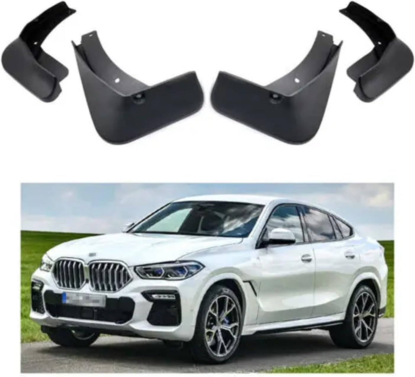 2020-2022 Compatible with BMW X6 M-Sport / X6 M 4 Mud Flaps Splash Guard Fender Car Mudguard