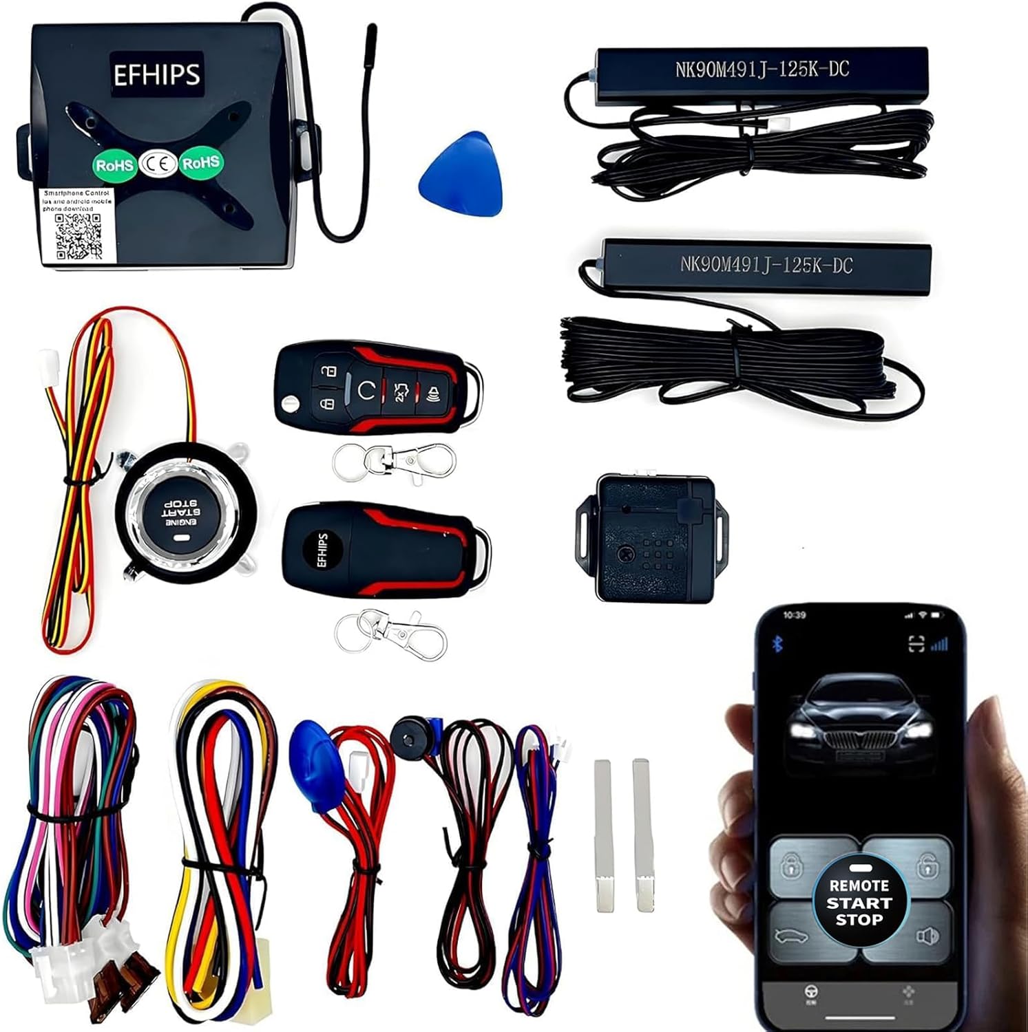 Car Central Locking keyless Entry Button&keyless Entry System with autostart Stop Engine and Alarm & Remote Start