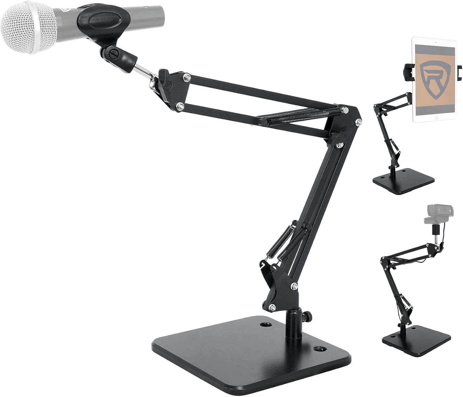 Rockville RMIC-SR Bundle: Handheld Vocal Recording Wired Microphone with Cables and Mic Case, iSTAND 75 Desktop Boom Arm Stand for Mic/iPhone/iPad/Webcam, 2-Items