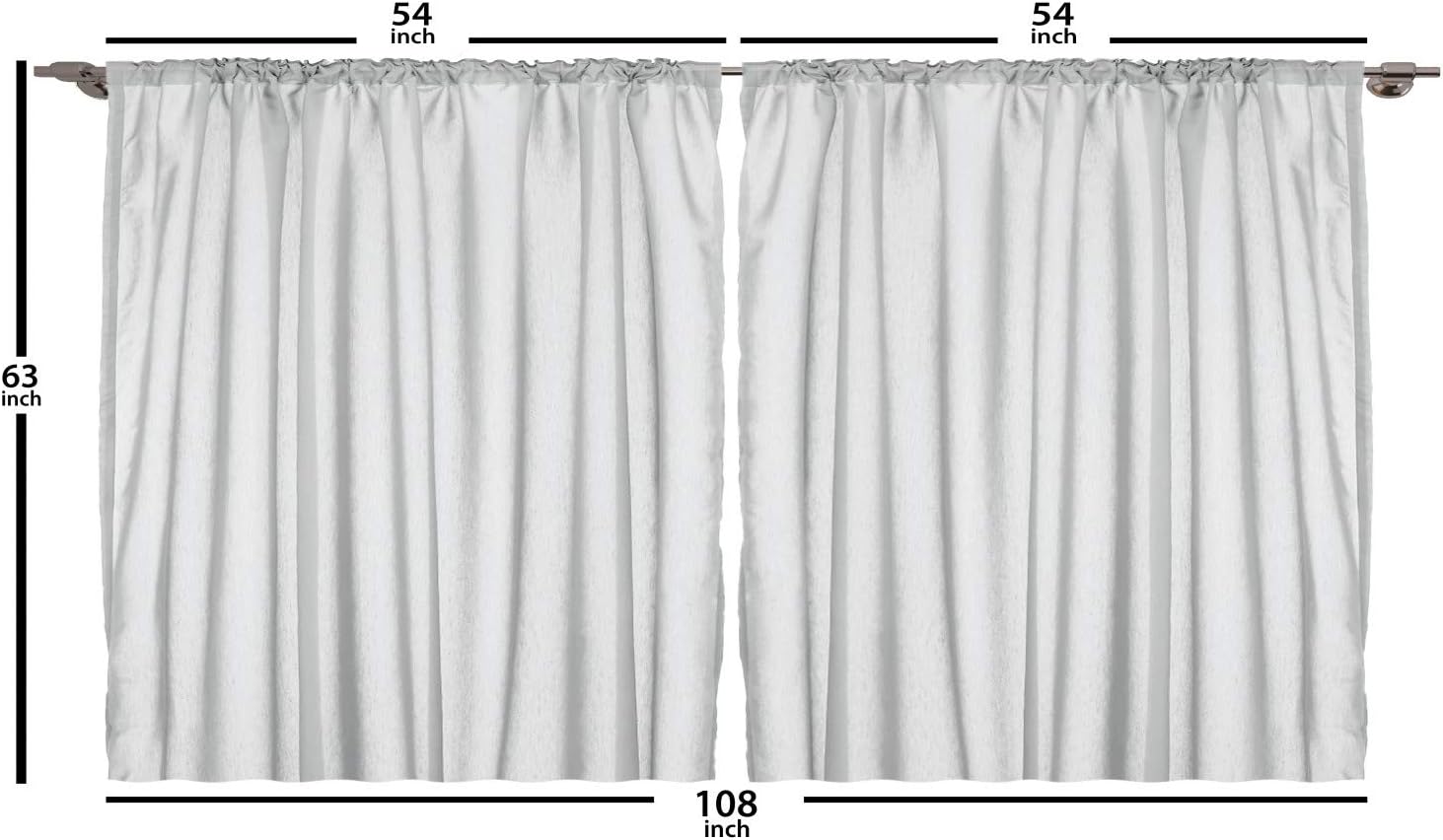 Ambesonne Musical Curtains, Grunge Effect Musical Instruments as Trombone Trumpet and Double Bass, Living Room Bedroom Window Drapes 2 Panel Set, 108