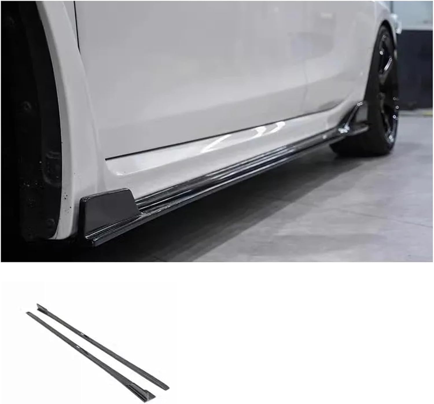 Compatible for Honda Civic FL5 Typer 2022 2023 2024+ 2Pcs/1Set Car Carbon Fiber Side Skirt Spoiler Protector Cover(A-style)