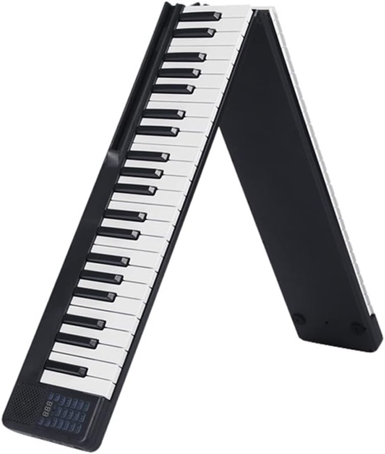 Portable 88 Keys Foldable Piano al Piano Multifunctional Electronic Keyboard Piano for Piano Student (Color : Black) (Black)