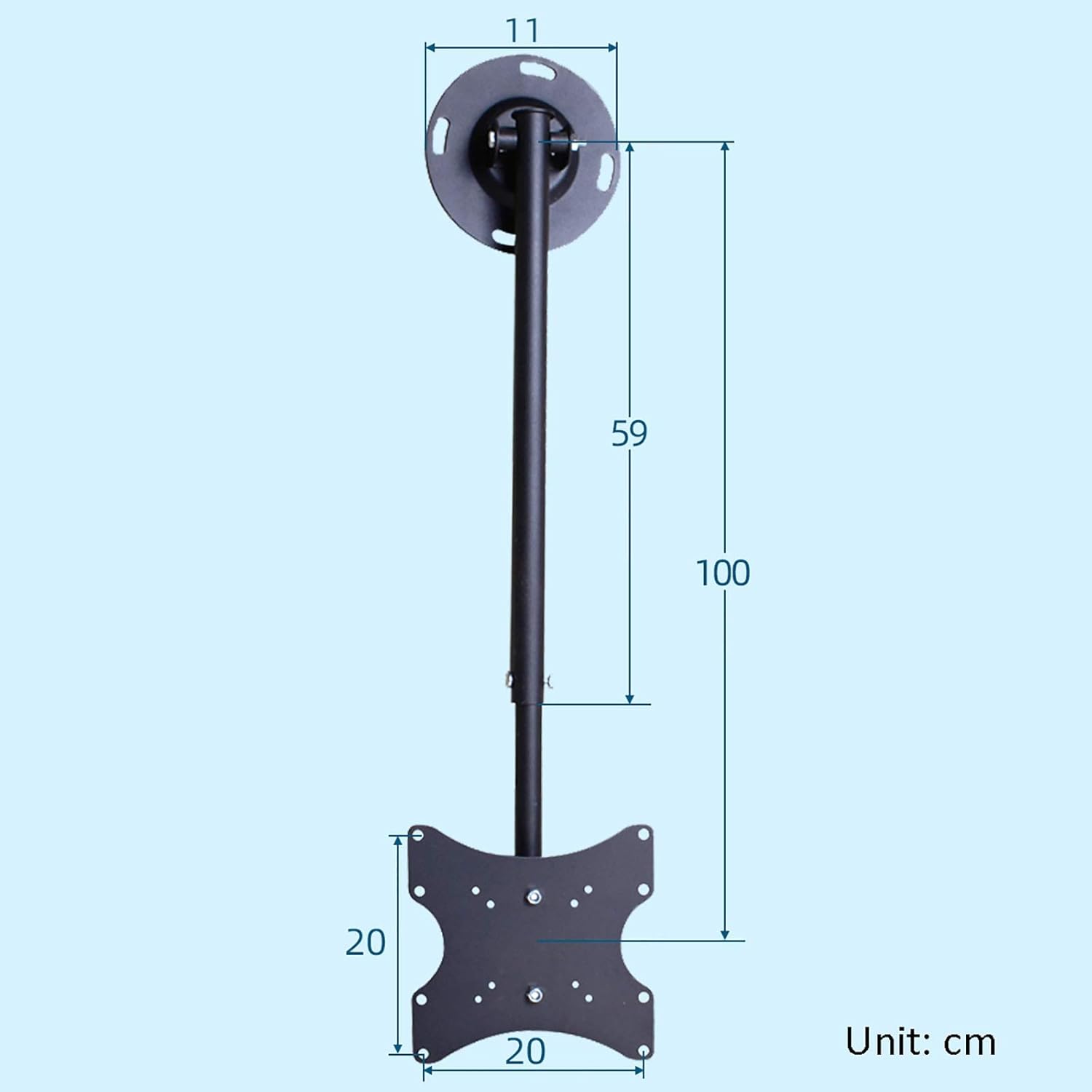 TV Stand Tv Wall Mount Ceiling Mount Tv Bracket Flip Down, Holds Up to 25kg Screens, Tilt Swivel Telescopic Bracket, Fits Most 13