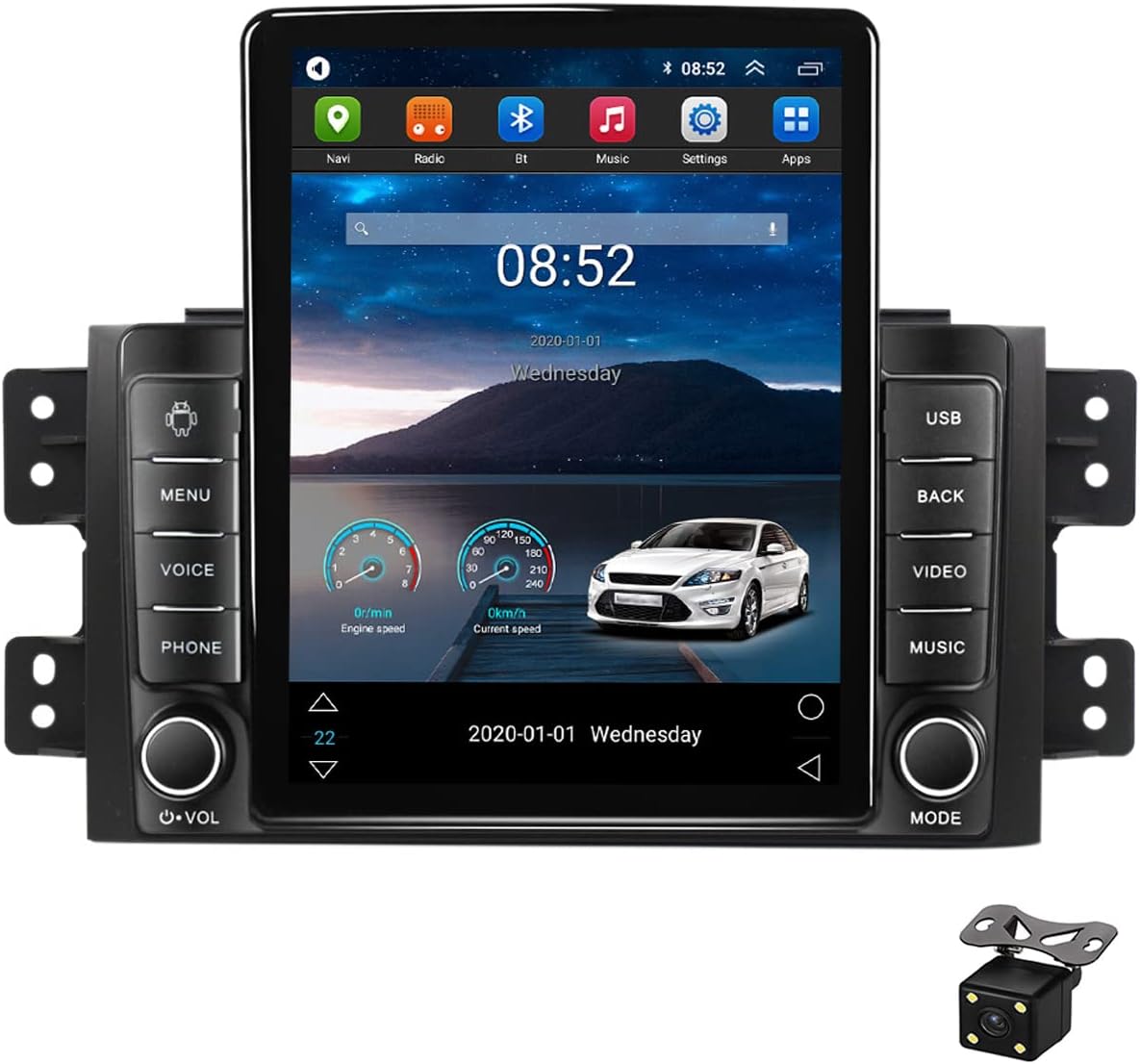 9.7 Inch Touch Screen Car Stereo for Kia Borrego Mohave 2008-2012 Car Radio Multimedia MP5 Player with Rear View Camera Support Bluetooth/Carplay/Auto/USB/SWC/GPS/4G/RDS/FM