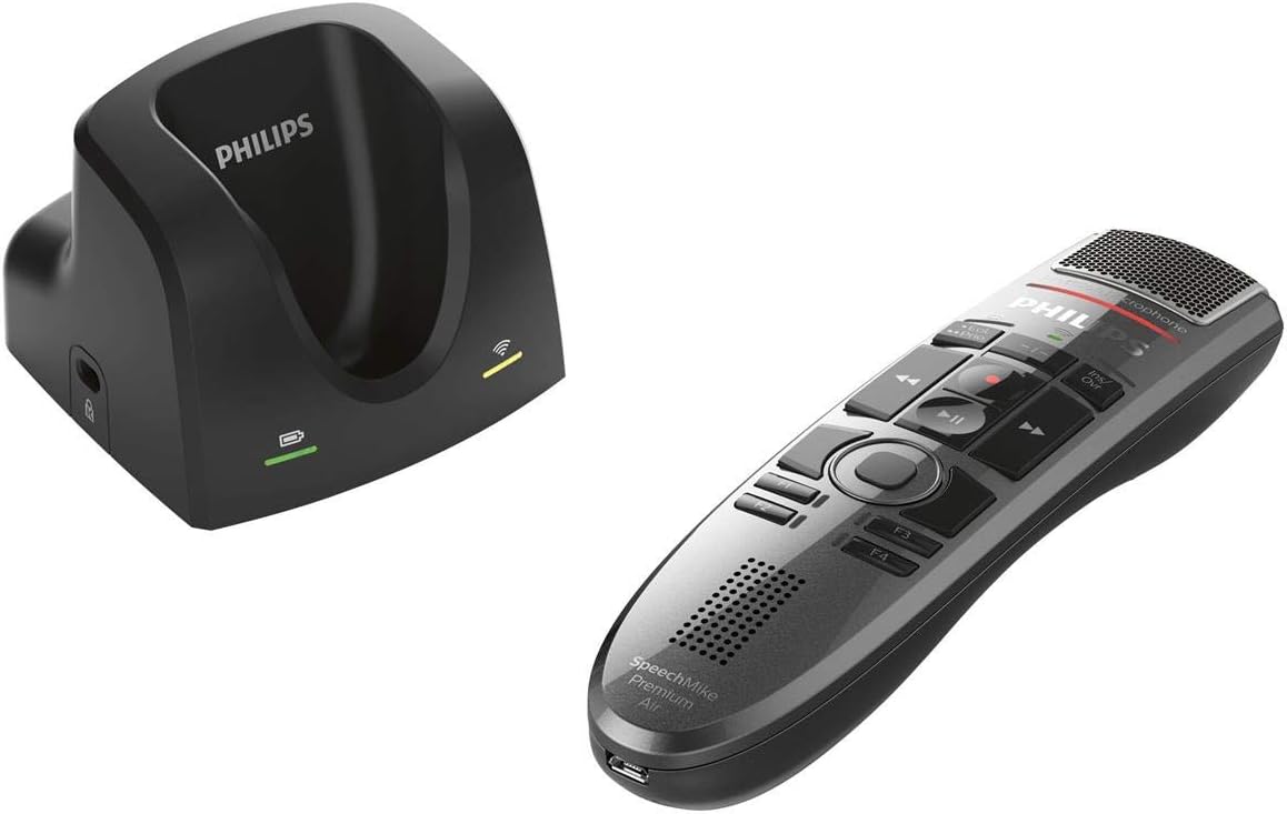 Philips SpeechMike Premium Air Wireless Dictation USB Microphone, Push-Button