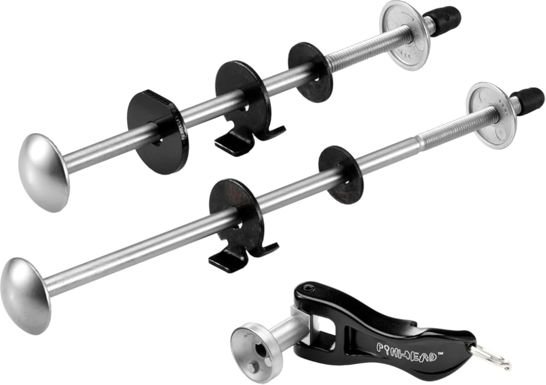 Pinhead Bicycle Locking Skewer Set, 2 Pack, Silver (PH-110)