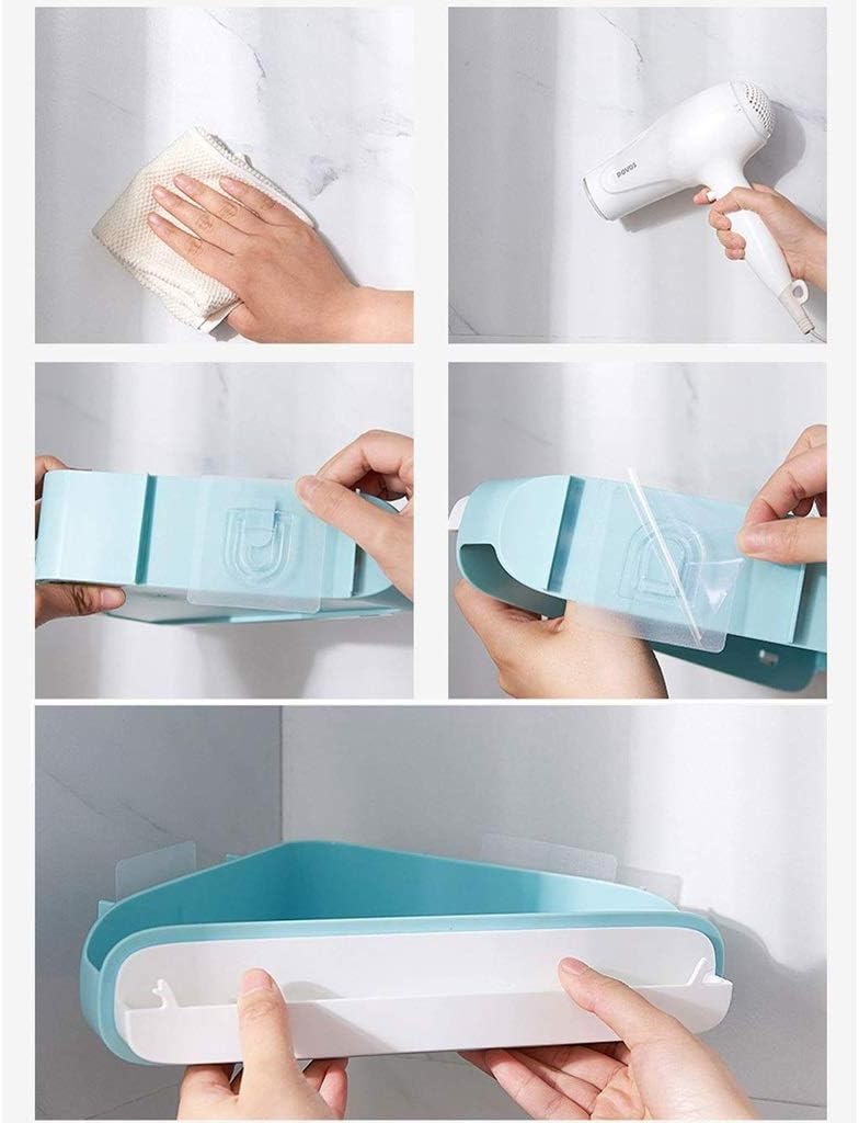Bathroom Organizer Storage Shelves,Bathroom Corner Shelf The Toilet Storage,Wall Mounted Shower Corner Storage Rack for Self(Color:B)