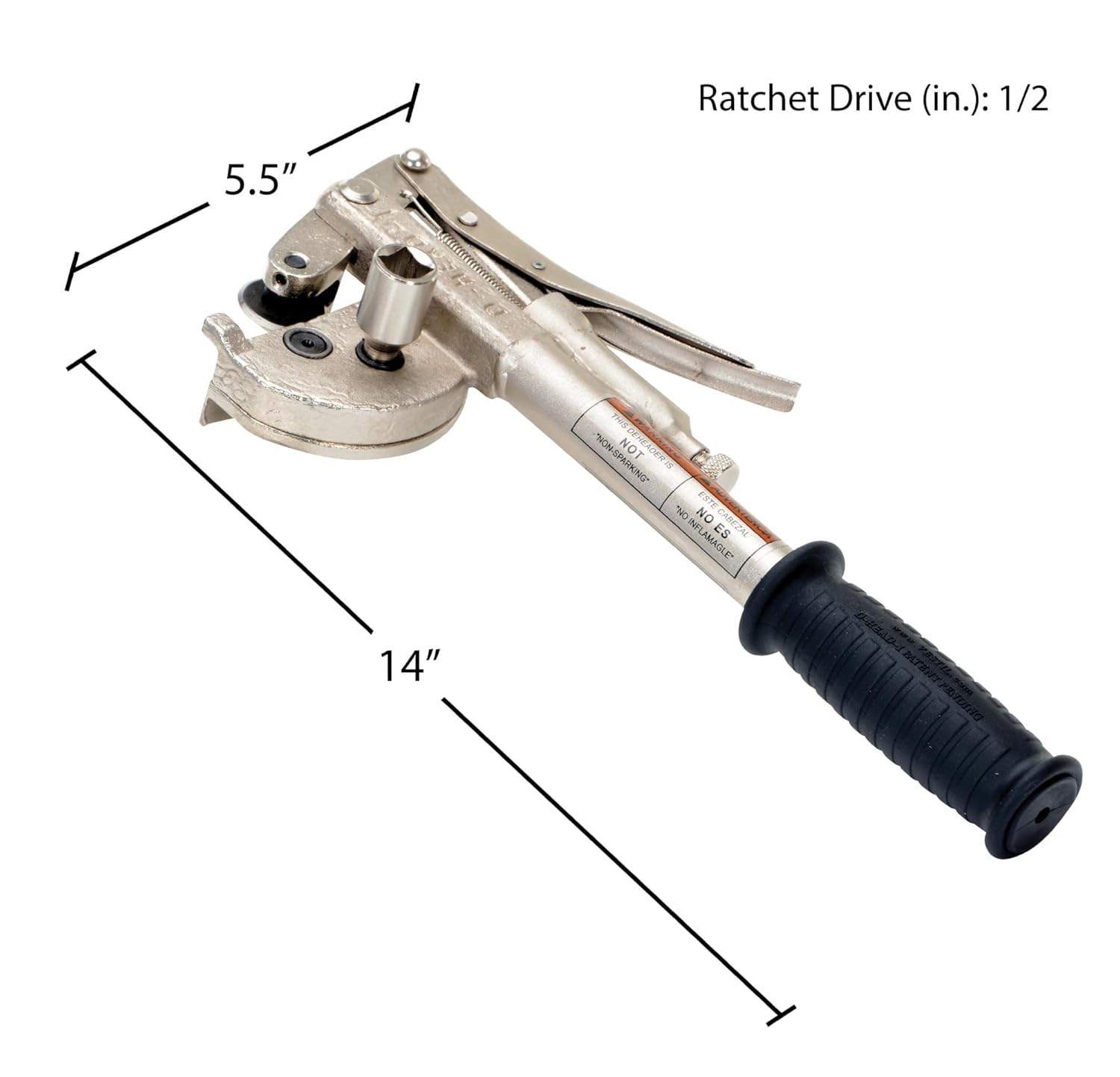 Vestil D-HEAD-1 Steel Manual Drum Deheader Express Open 3 In. x 5-1/2 In. x 14 In. Silver