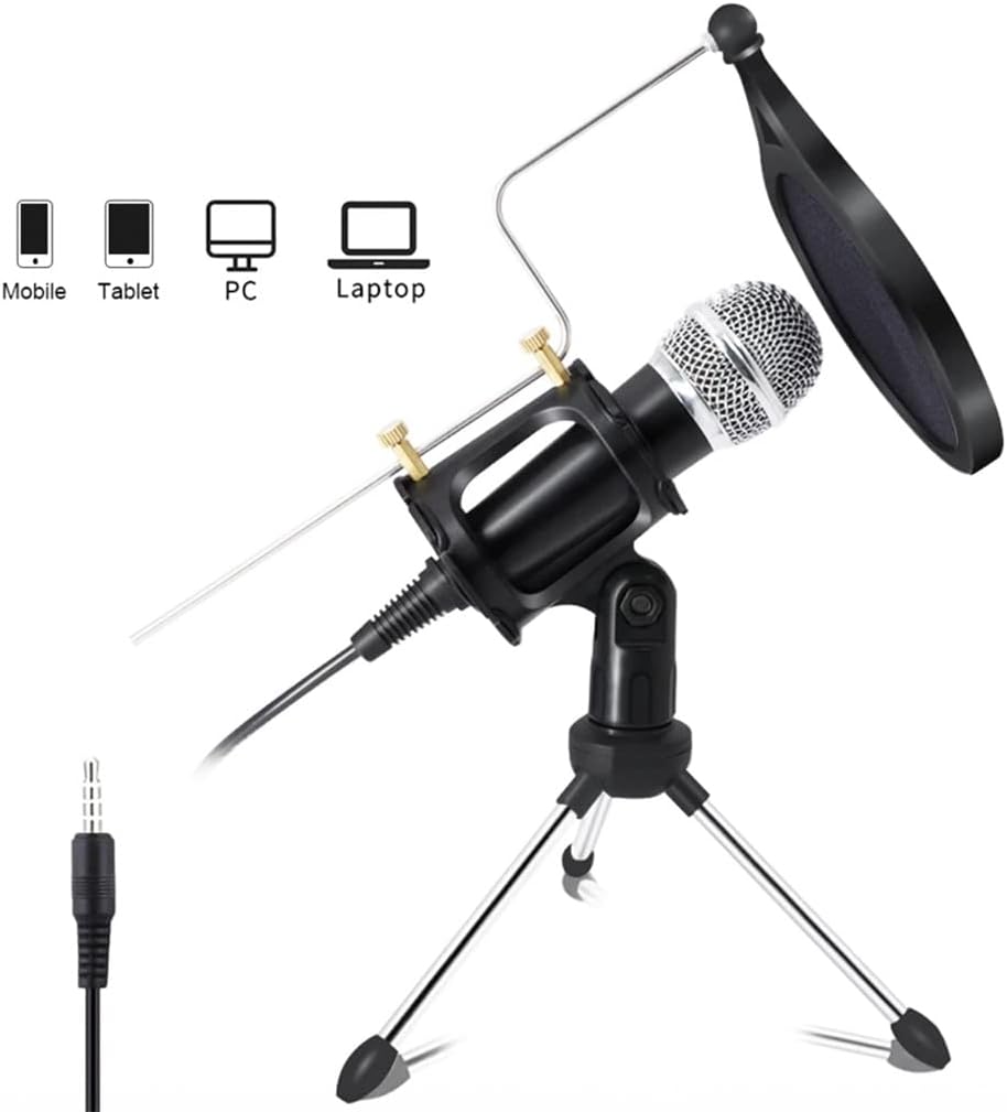 Professional Microphone, Condenser Recording, Direct Podcast, Powerful Stereo Jack, Suitable for Learning Influencers