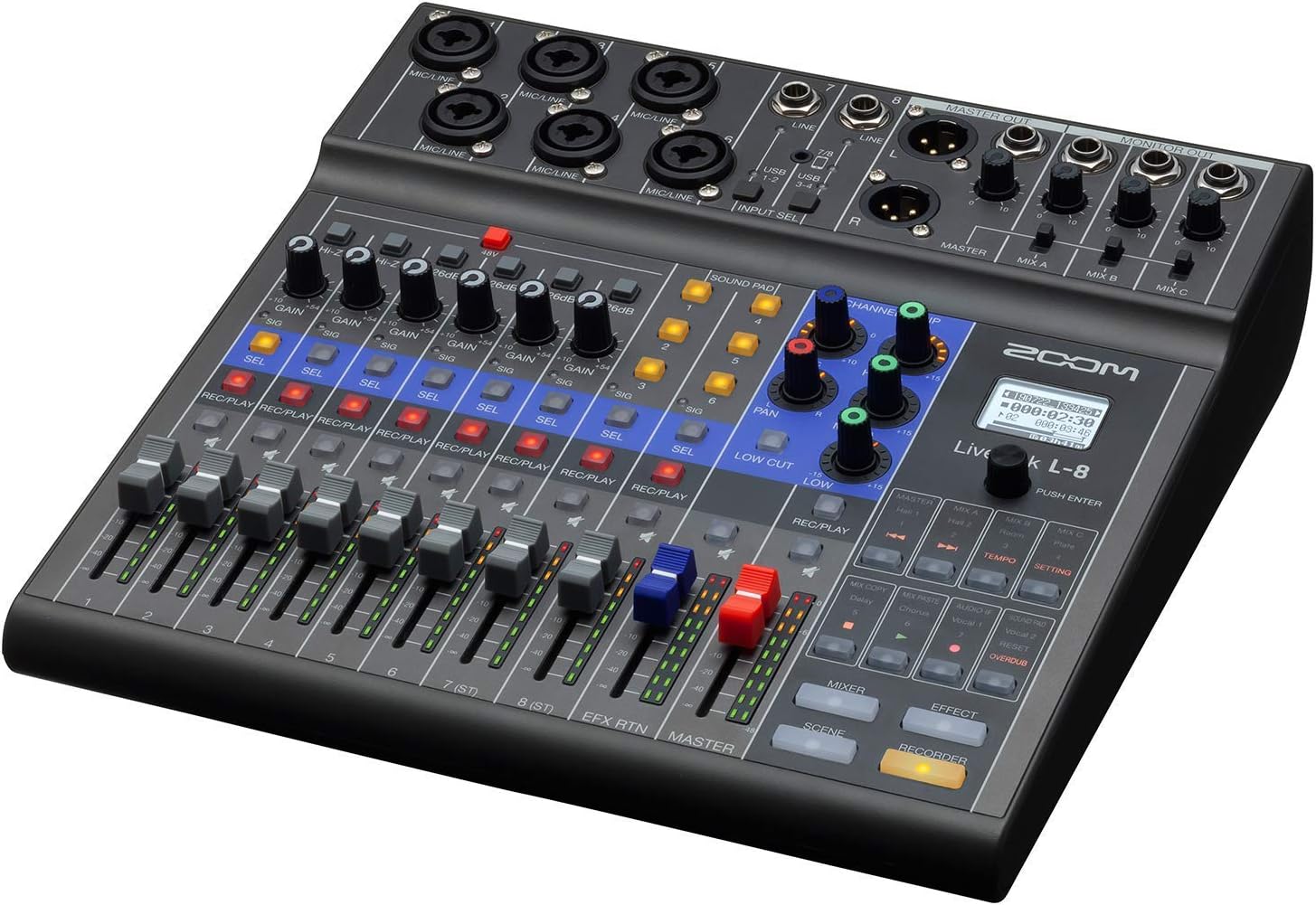 LiveTrak L-8 Rack Mountable Live Mixer/Recorder (Renewed)