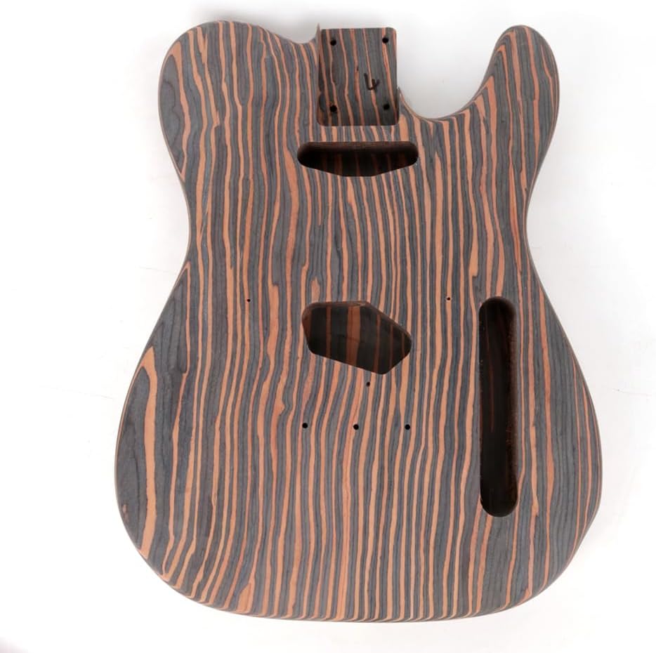 Fojill DIY Electric Guitar Kit Unfinished Zebrawood Body Neck Fingerboard Fretboard Build Your Own All Parts Included