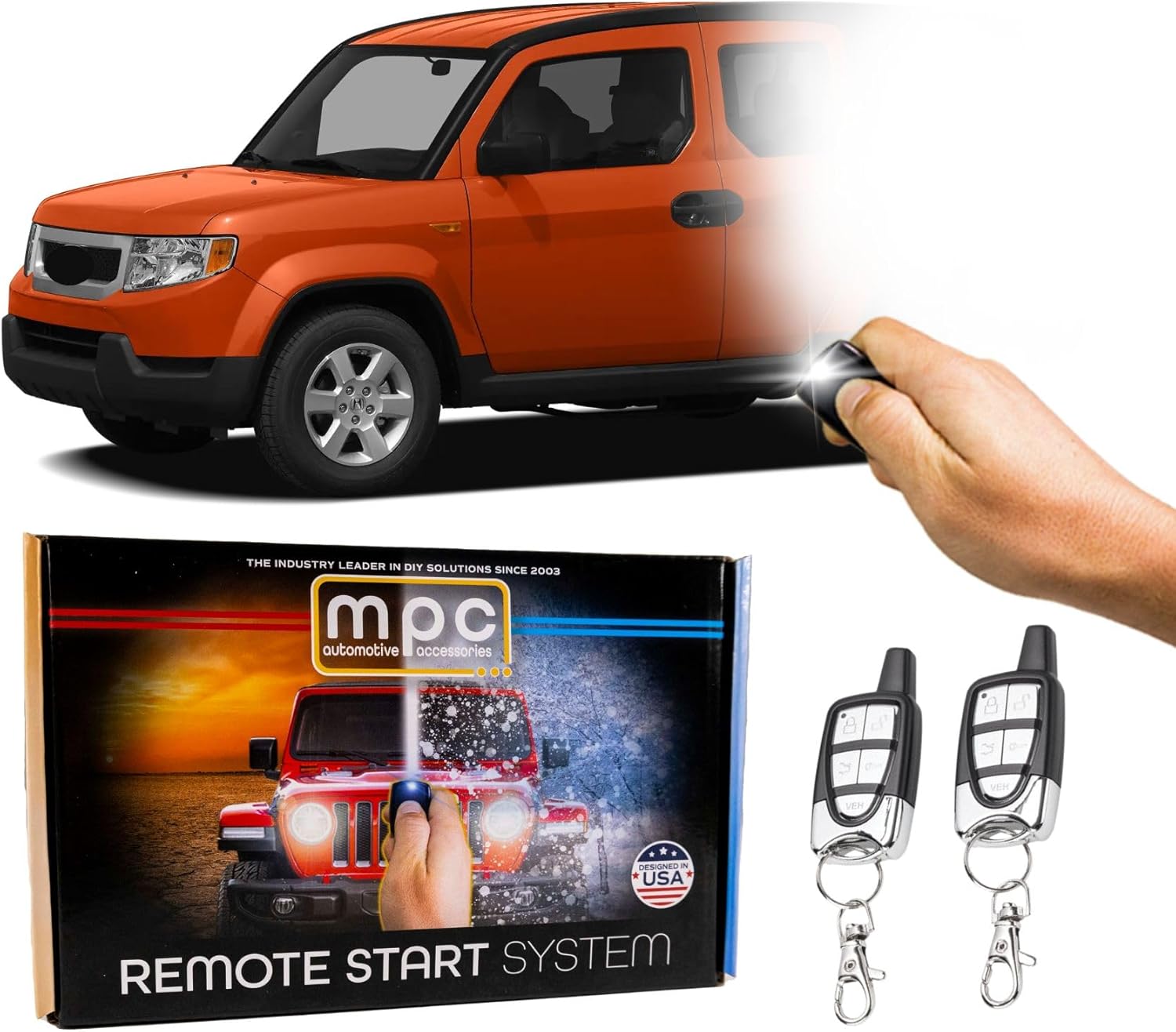 MPC Complete Remote Start Kit Compatible with Honda Element 2003-2011 - Includes (2) 4 Button Remotes